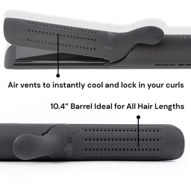 L'ANGE HAIR Le Duo Standard 360° Airflow Styler | 2-in-1 Curling Wand & Titanium Flat Iron Hair Straightener | Professional Hair Curler with Cooling Air Vents | Dual Voltage & Adjustable Temp (Black)
