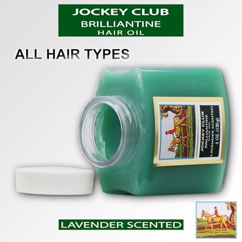 Midway Importing Jockey Club Solid Brilliantine Hair Styling Oil, Helps Softens All Hair Types, Lavender Scented, 4 Fl Oz Plastic Jar (Pack of 4)