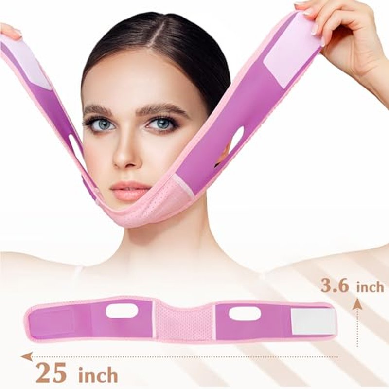 Beiskll Reusable V Line Lifting Mask with Chin Strap, V Shaped Face Mask for Sagging, Jaw Exerciser (Black)