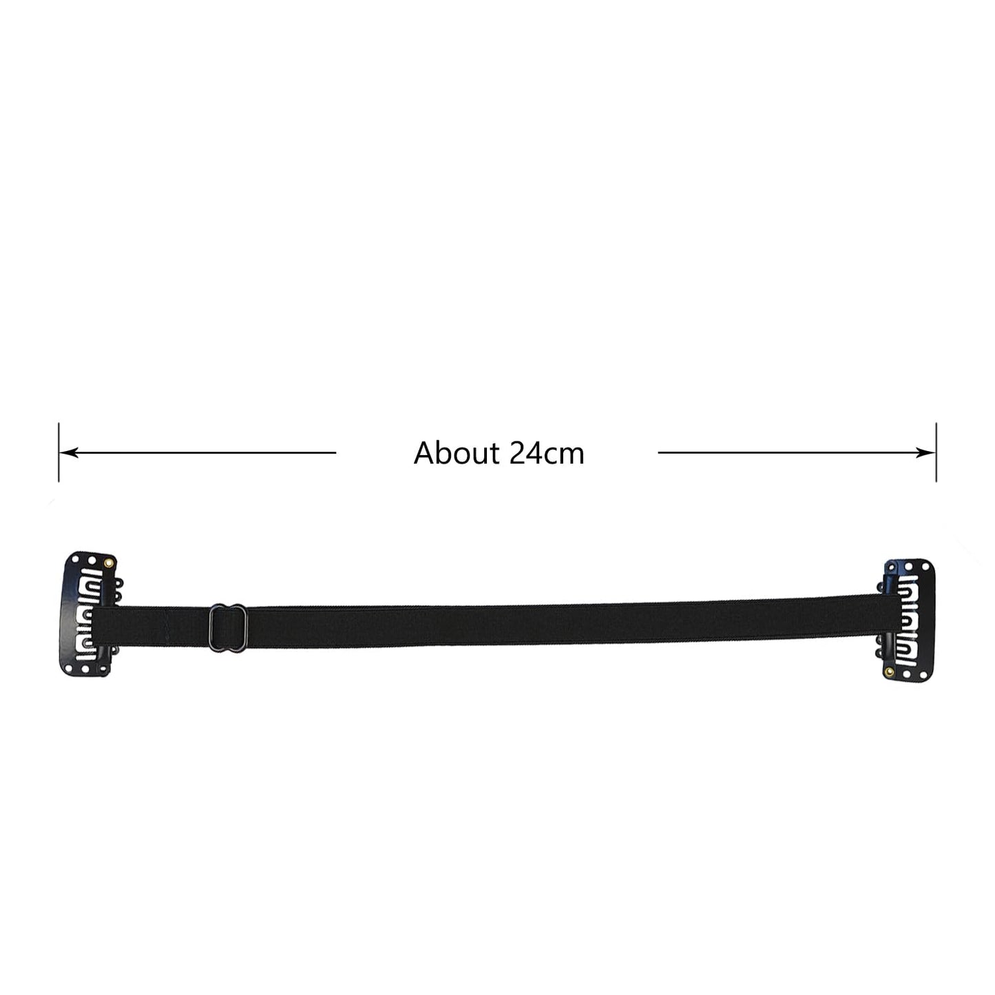 YTBYT 4 Pcs Facelift Bands with Clips Invisible Face Stretching Lifting Strap Adjustable Elastic Band Face Slimming Band (24cm Black Single Bands)