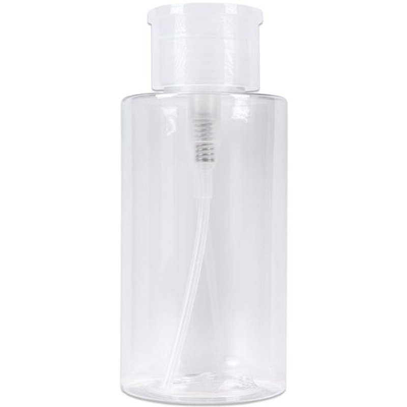 10oz Push Down Pump Dispenser Flip Top Cap Refillable Empty Bottle - Color: Clear - Lockable Travel Cosmetic Packaging Empty Bottle for Nail Polish Manicure
