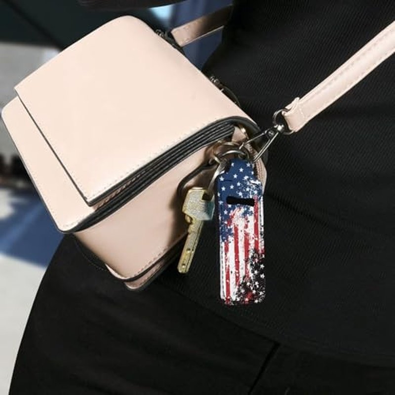 SEANATIVE Red Lips Lipstick Lip Gloss Lip Balm Chapstick Holder Keychain Lipstick Tube Holder Clip-on Lip Gloss Travel Storage Accessories for Women