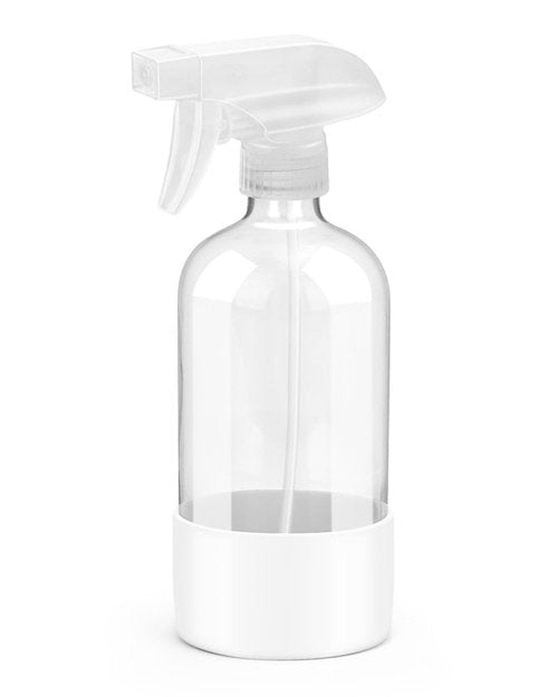 Roinisor Glass Spray Bottles with Silicone Sleeve Protection, Empty 16OZ Reusable Spray Bottles, Refillable Containers with Spray Nozzles for Cleaning Solutions, Plants and Essential Oils 1 Pack White