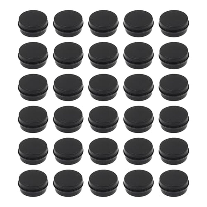 Aluminum Tin Jars Containers,ULIFESTAR Leak Proof Cosmetic Tin Jars Containers,Round Tin Cans with Lids,10PCS Black Cosmetic Sample Refillable Containers for Spice (0.71 ounces 39*20mm/1.53*0.78")