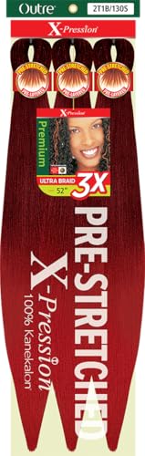 [3 PACK DEAL] Outre X-Pression Braid-Pre Stretched Braid 52" 3X 3 Packs (INDIGO)