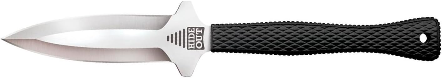 Cold Steel Hide Out 3" Durable Japanese AUS8A Stainless Steel Fixed Blade Spear Point Tactical Outdoor Neck Knife, 3-1/2" Kray-Ex Handle, Resistant Secure-Ex Sheath