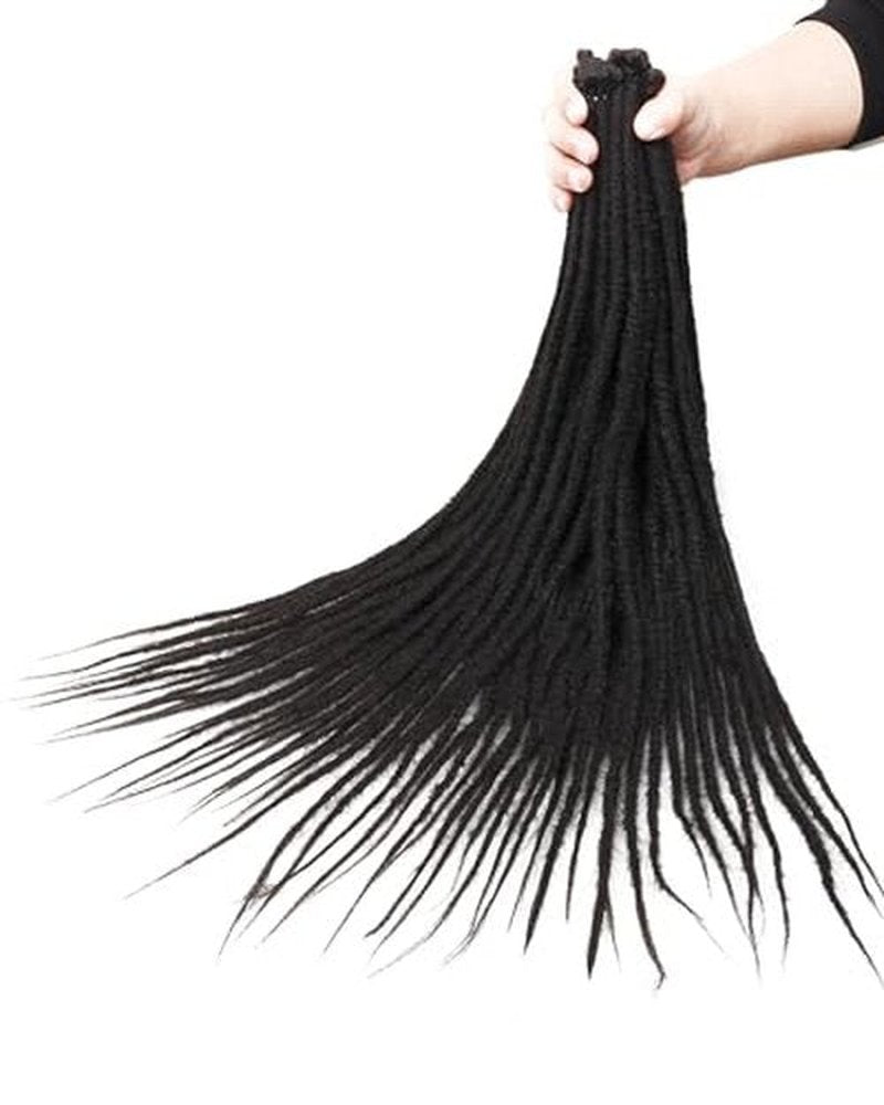 24 Inch Dreadlock Extensions 0.6 cm Width 20 Strands-Natural Black,Soft Hippie SE Dreads Synthetic Loc Extensions for Women and Men(24"-2 Packs,1B)