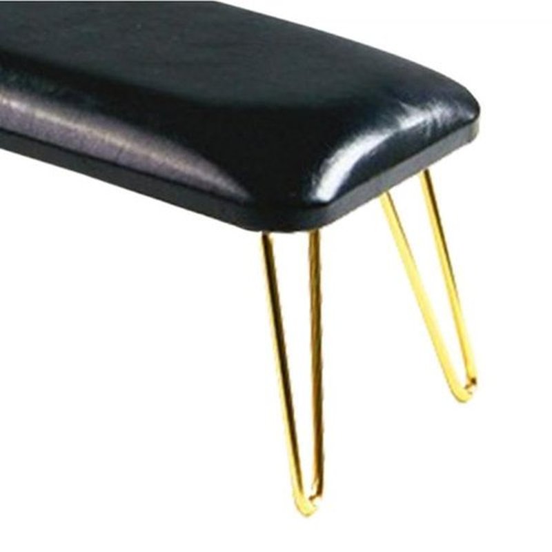 Milageto Nail Table Mat,Nail Pillow Hand Rest,Nail Art Accessories Tool,Non Slip,Manicure Nail Rest,Nail Arm Rest for Nail Techs Use, Black and gold