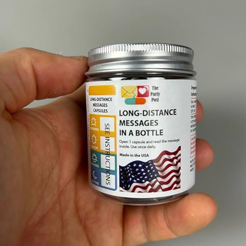 Long Distance Relationships Gifts Love Messages in a Bottle for Boyfriend or Girlfriend, 50 Empty Slips, Capsules, Jar for You to Fill In Cute Anniversary Present for Him, Her, Valentine's Day Gift