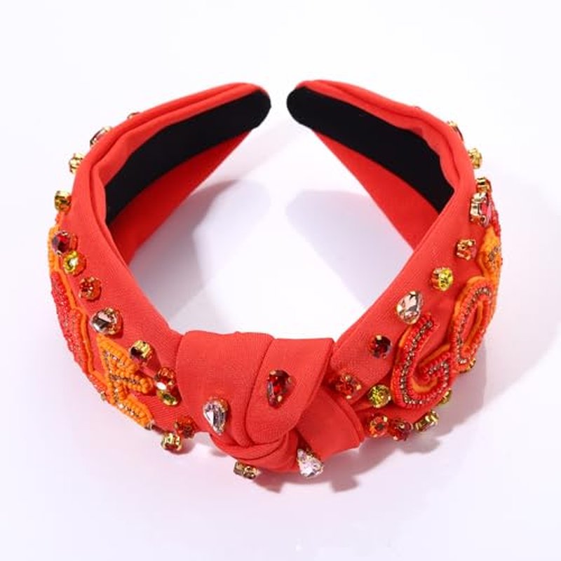 YAHPERN Thanksgiving Fall Headband for Women Turkey Knotted Headband Wide Top Knot Headbands Thanksgiving Hair Accessories