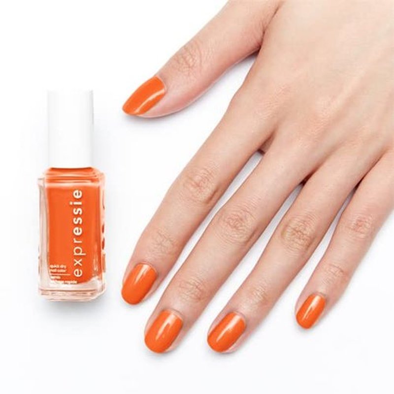 essie Expressie Nail Polish, Quick-Dry Electric Orange Nail Polish, Vegan, Bearer Of Rad News, 0.33 fl oz