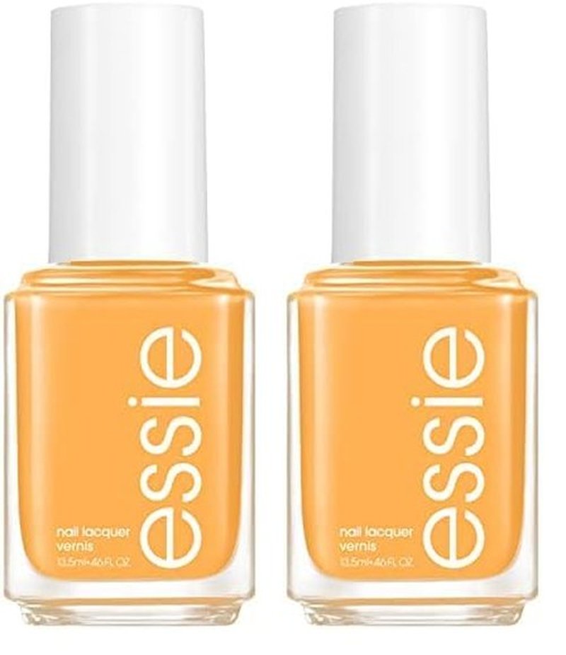 essie Salon-Quality Nail Polish, 8-Free Vegan, Bright Yellow, Check Your Baggage, 0.46 fl oz (Pack of 2)