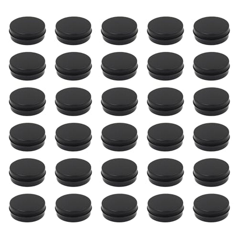 Aluminum Tin Jars Containers,ULIFESTAR Leak Proof Cosmetic Tin Jars Containers,Round Tin Cans with Lids,10PCS Black Cosmetic Sample Refillable Containers for Spice (2.12 ounces 68*25mm/2.67*0.98")