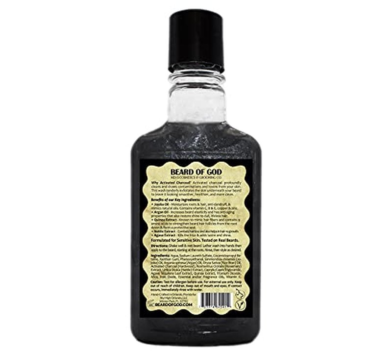 Titanium Shimmer Beard Wash Shampoo Soap, Moisturizes, Nourishes & Repairs - Handcrafted & Made in USA (Activated Charcoal)