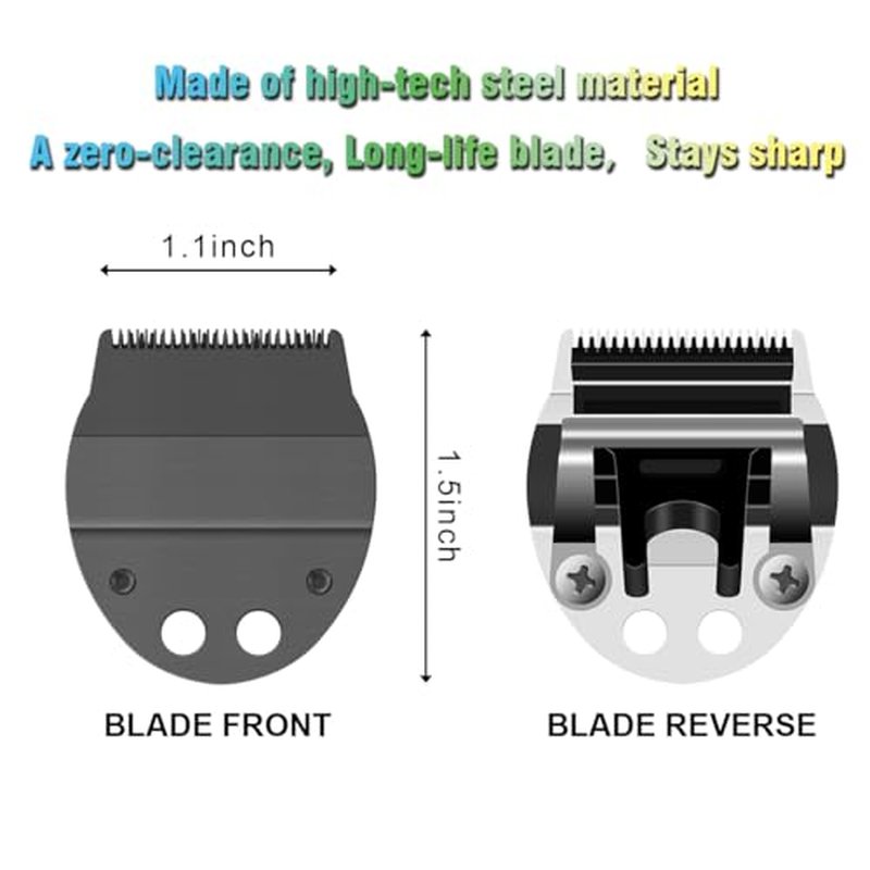 Fine Blade Replacement Trimmer Blade Compatible with Oster Fast Feed 076023 and Salon Pro Clippers 076830 Blades Replacement,BLACK 913-53