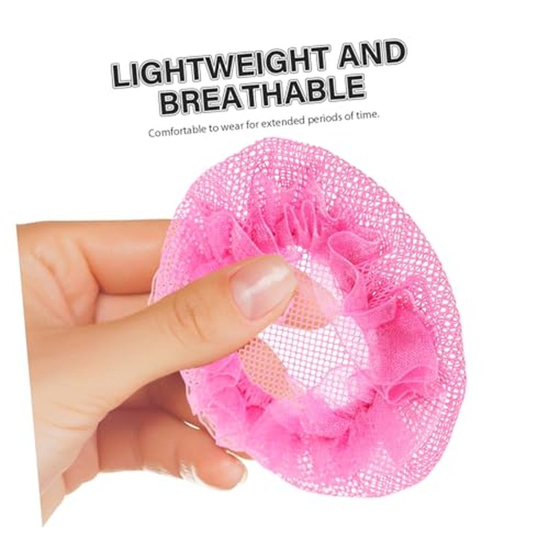 OHPHCALL 5pcs Set Bun Nets Ballet Hairnets for Dance Buns Hairnet for Bun Hairnets for Women Hair Bun Donut Tools for Women Elastic Hairnets Hair Net Dancing Hair Bun Net Rosy