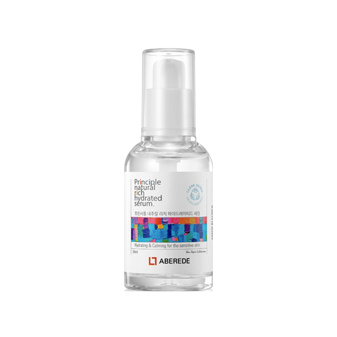 ABEREDE, Principle Natural Rich Hydrated Serum 1.69 fl oz / 50ml, Deep Hydration, Vegan Hyaluronic Acid Serum, Lightweight Moisturizer for Sensitive Skin, Nourishing & Soothing K-Beauty Skincare