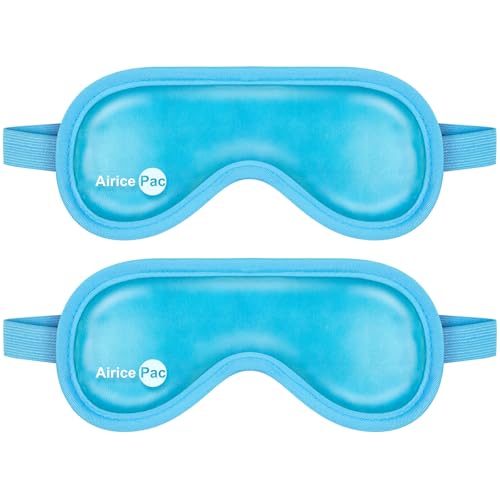 AiricePac Cold Eye Mask Cooling Eye Mask for Dry Eyes, Gel Eye Mask Eye Ice Pack Reusable Cold Eye Compress for Dark Circles, Migraines, Eye Surgery, Skin Care