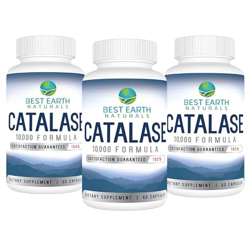 Best Earth Naturals Catalase Supplement 10,000 with Saw Palmetto, Biotin, Fo-Ti, PABA - Hair Supplements for Strong Hair - 180 Capsules - Pack of 3 (90-Day Supply)