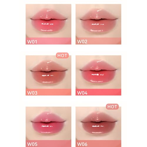 ChongTai 1 PC AZTK Long Lasting Melting Jelly Mirror Effect Solid Moisturizing Lipstick, Jelly Lipstick, Mirror Effect Solid Lip Glaze, Lip Plumper Lipstick (W06, 1.9g)