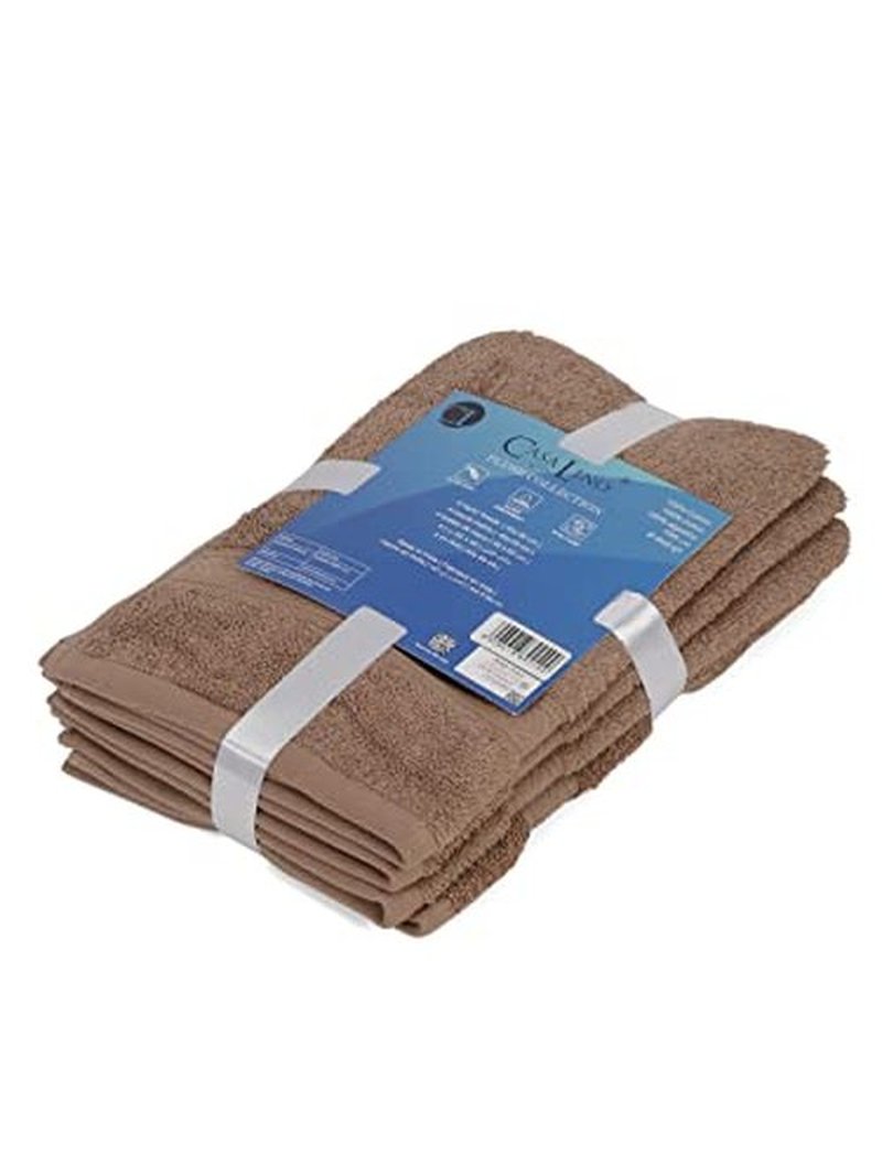 Casa Lino 4 Pack Hand Towels for Bathroom, 18"x28", 100% Cotton, Ultra Soft & Highly Absorbent, Premium Luxury Towels for Gym, Shower, Hotel, New Apartment Essentials, Brown