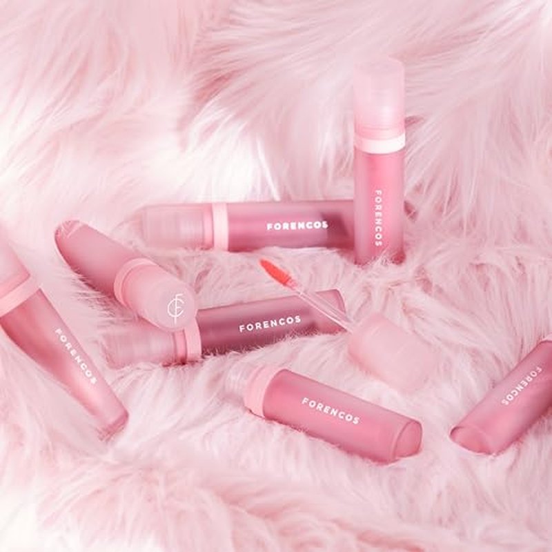 FORENCOS Bisou Velvet Lip Tint, Soft Easy Finger Smearing, High Pigmentation, Matte Finish, Non-Sticky, Smooth Coloring, Longwear (01 Lafleur)