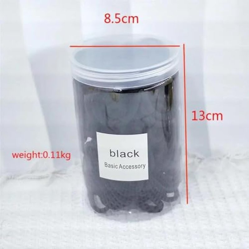 Hair Ties -150 Seamless Cotton Hair Bands pcs for Women and Girls, Elastic Soft Ponytail Holders, No Damage Stretchy Hair Tie for Thick Heavy Curly Hair 150pcs (Black)