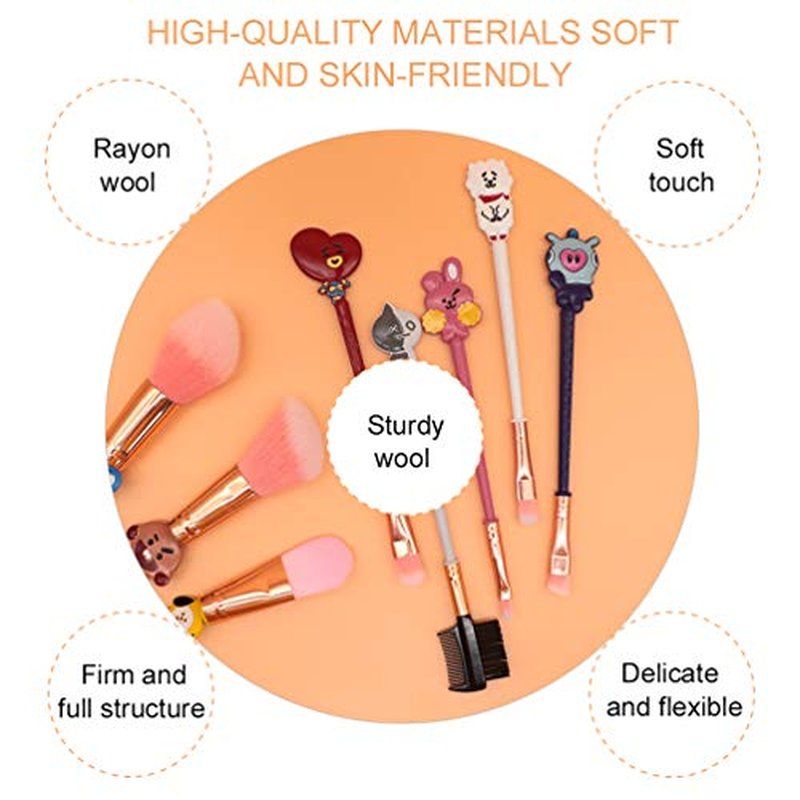 CuteBrush Makeup Brush Set w/Pouch Cosmetic Brushes With Sailor Moon Gems(KS-BTS)