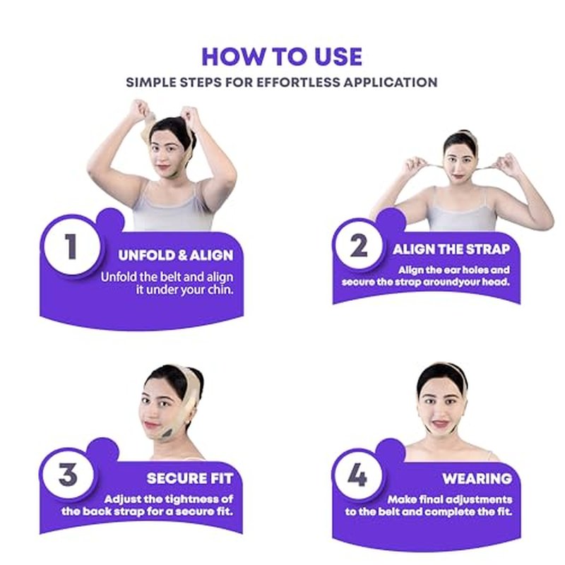 OORSE Silicone V Line Face Lifting Mask with Adjustable Double Chin Strap for Women