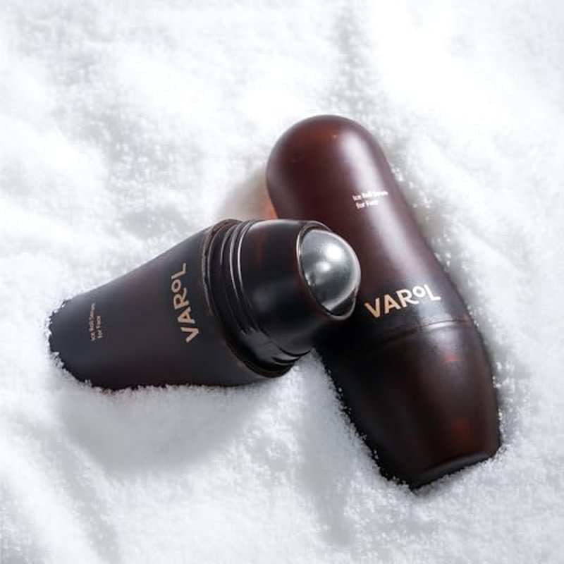 VAROL Ice Roller Facial Serum - Cooling Roll-On Serum for Face, Puffy Eyes, Under Eye Bags, Puffiness Relief, Anti-Aging, Soothing, Hydrating - Korean Skincare 1.69 fl.oz (50ml)