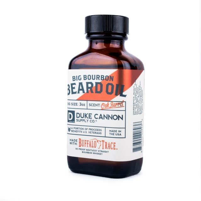 Duke Cannon Great American Beard Oil with Budweiser - Natural Conditioning with Apricot Kernel Oils, Warm Cedarwood Scent, 3 oz.