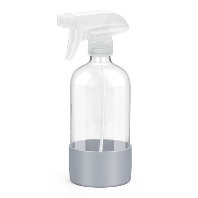 Rionisor Glass Spray Bottles with Silicone Sleeve Protection, Empty 16 oz Refillable Containers, Reusable Spray Bottles with Adjustable Nozzle for Hair, Cleaning Solutions, Essential Oils 1 Pack Grey
