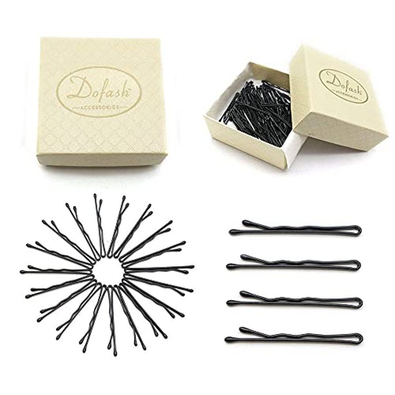 Dofash 100Pcs Bobby Pins Hair Pins Steel Hair Clips 3.5Cm/1.38" Hair Accessories For Girls (Black)