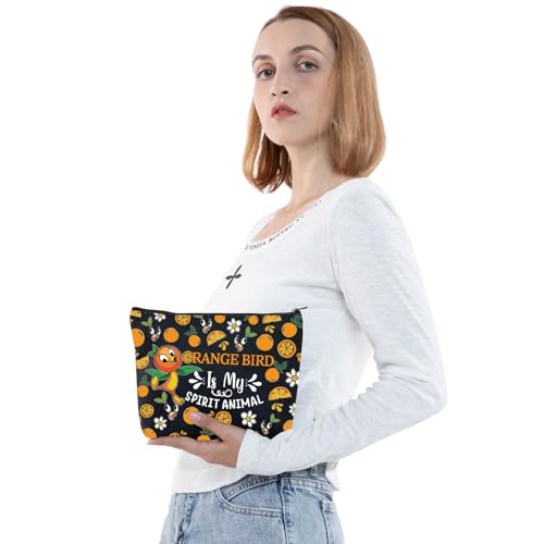 JNIAP Sunshine Bird Cosmetic Makeup Bag Birds Lover Gifts Sunshine Bird Zipper Pouch (Orange animal bl mb)