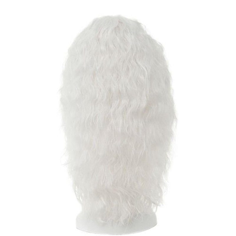 Salaibs White Curly Long Wig for Women with Bangs Fluffy Synthetic Natural Wavy Halloween Cosplay Hair Wigs