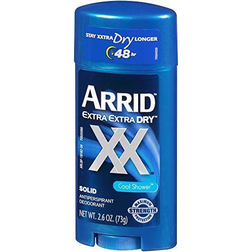 Arrid XX Extra Extra Dry Solid Antiperspirant Deodorant, Cool Shower, 2.6 oz , Pack of 6