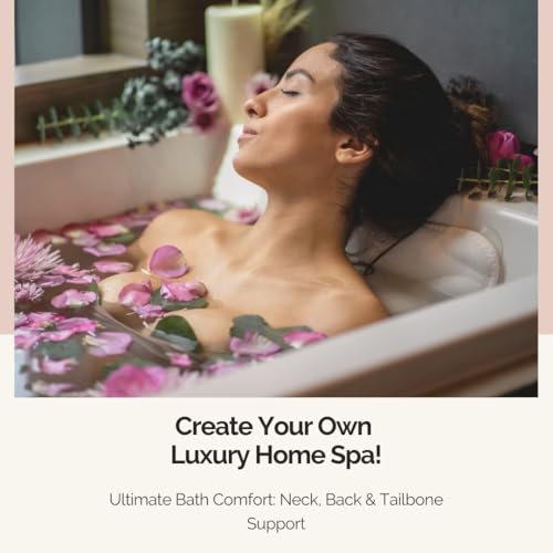 Full Body Bath Pillow for Bathtub - Bath Cushion for Tub and Bathtub Backrest - Bath Essential for Women. Our Bath Tub Pillow Full Body is an Ideal Bathtub Accessory for Relaxing Bath Gifts for Women