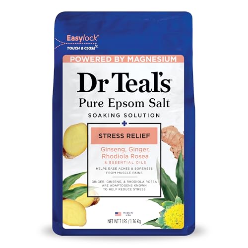 Dr Teal's Epsom Salt Magnesium Soak, Stress Relief with Essential Oils, 3lbs