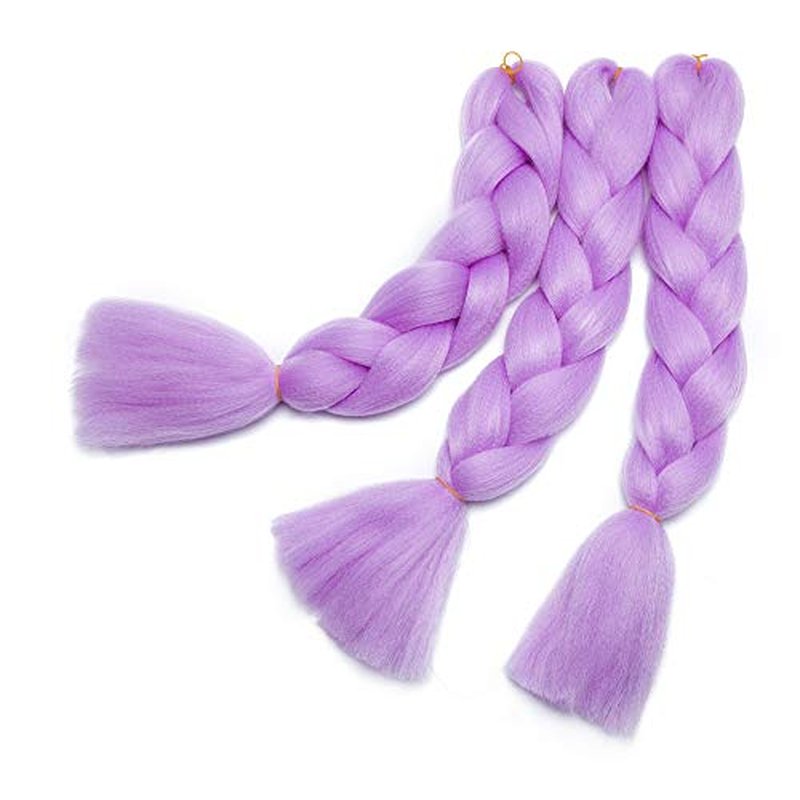 Ombre Jumbo Braids Hair Extensions Afro Twist Braids Kanekalon Jumbo Braiding Box Braid Crochet Hair Synthetic Braiding Hair 24 Inch 100G/Bundle - 3 Bunble Black/Blue/Silver Grey