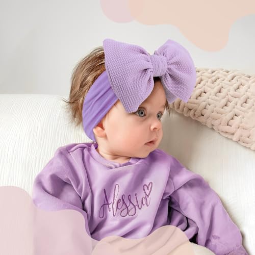 YanJie Baby Headbands - Handmade Elastic Nylon Hairbands with Hair Bows for Newborns, Girls, Toddlers, and Kids in Black, Red, Pink