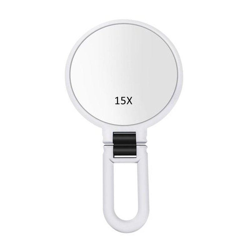 Stianiiie 1X 5X Handheld Mirror with Handle for Travel， Magnifying Mirror, Magnification, Rotation Adjustable Handle, Double Sided Folding, Mirror for Women for Eyes Makeup Travel Table Desk Shaving