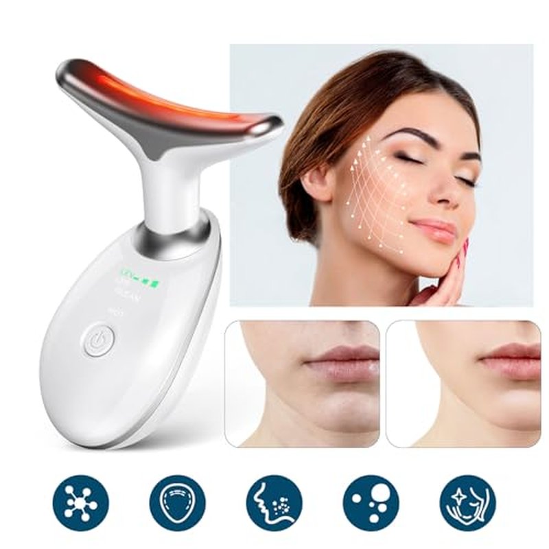 Neck Face Massager, Face Sculpting Tool, 3 Modes and Vibration for Facial Massager for Double Chin Wrinkle,Daily Home Use Black