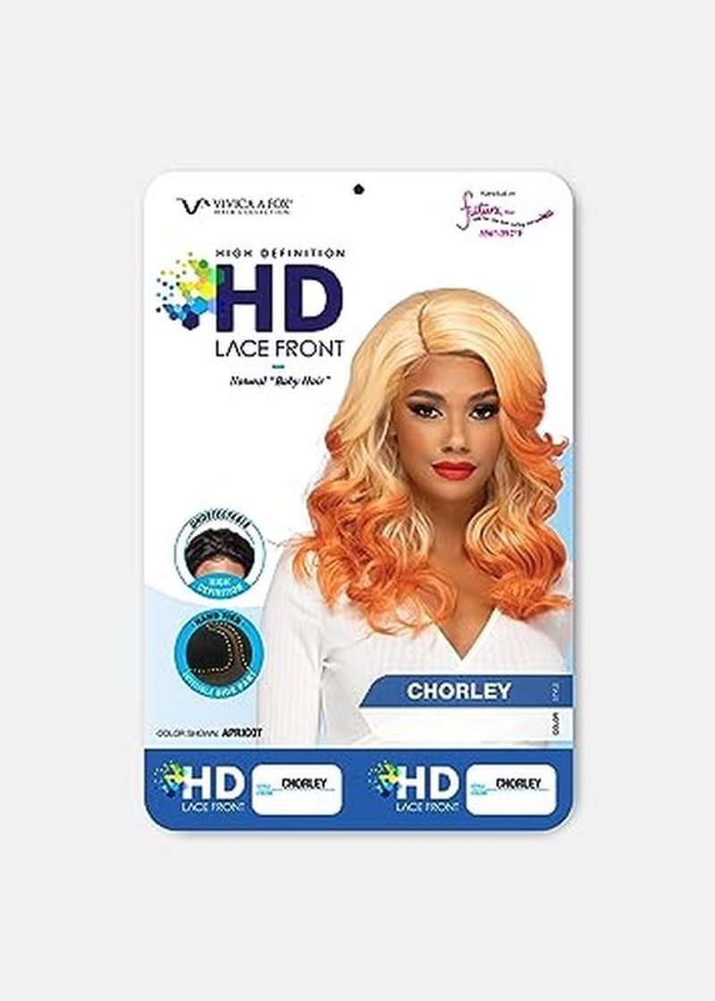 Vivica A. Fox CHORLEY, SYNTHETIC HAIR, Natural Baby Lace Wig, Color Apricot, Light Blonde Top and Apricot Orange Bottom