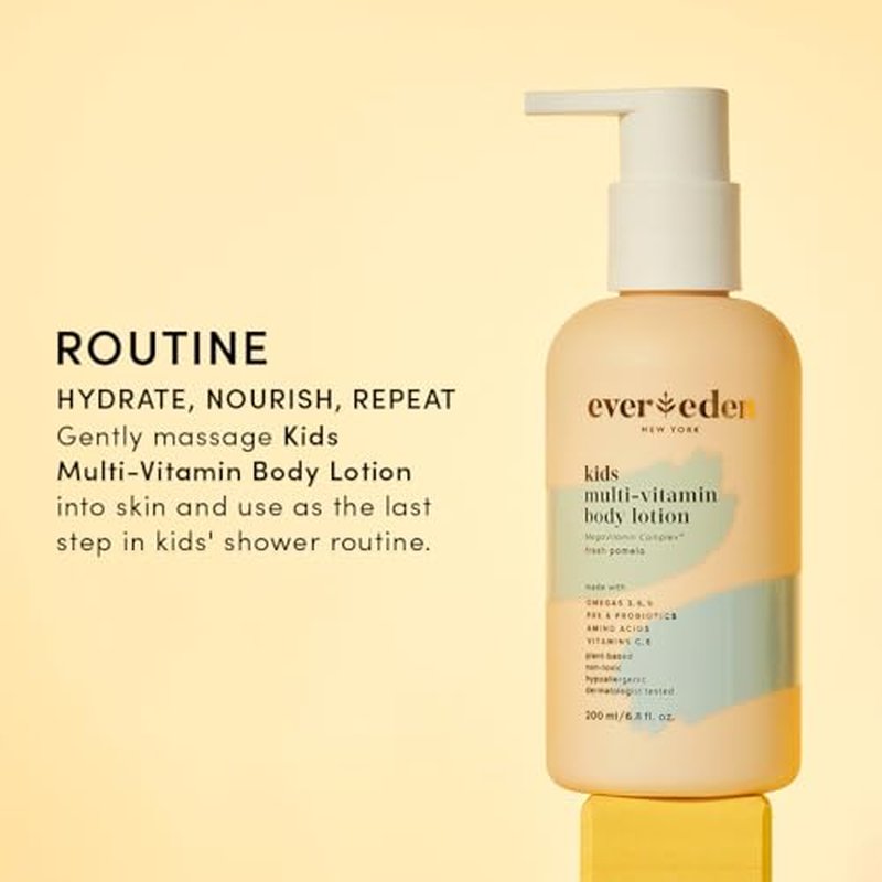 Evereden Kids Multi-Vitamin Body Lotion (6.8 fl.oz., Cool Peach): Gentle & Non-Toxic Moisturizing Kids Lotion | Nourishing & Protective Lotion for Kids