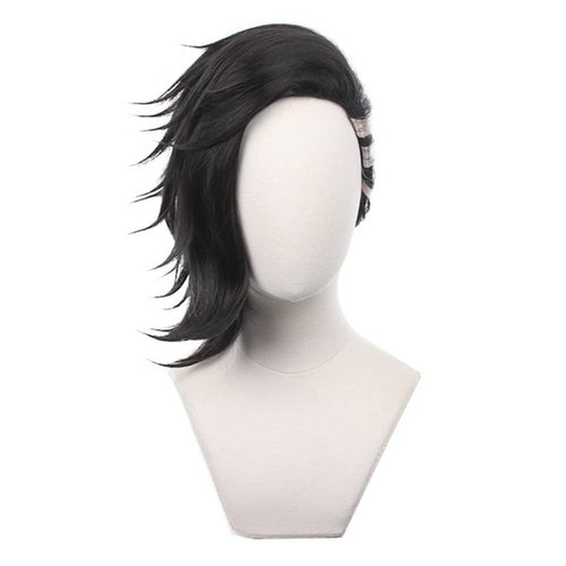 Mystylecos Anime Kokonoi Hajime Cosplay Wig for The Way of Rebirth Short Black Heat Resistant Synthetic Hair