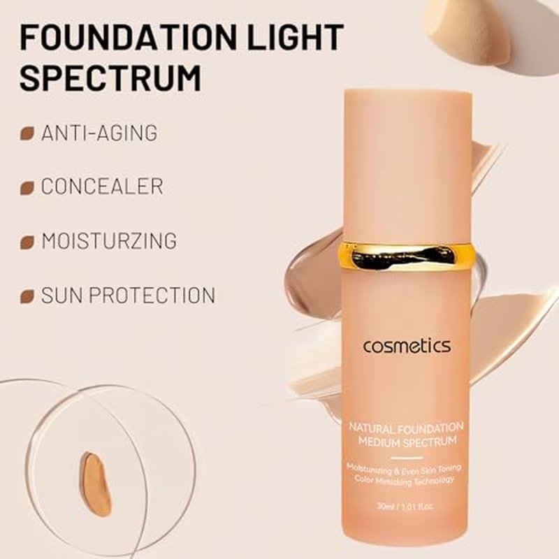 Match Cosmetics Foundation,Match Foundation 4 in 1,Foundation 4 in 1 - Medium Spectrum,Ultrablend 4 in 1 Foundation,4 in 1 Foundation Liquid with Spf 50,4 in 1 Concealer,Longwearing Waterproof(1 PCS)