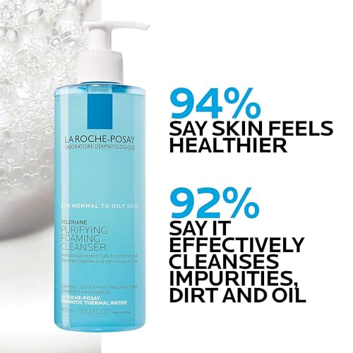 La Roche-Posay Toleriane Purifying Foaming Facial Cleanser, Oil Free Face Wash for Women & Men with Niacinamide + Ceramides, Pore Cleanser Safe For Sensitive Skin, Won¡¯t Dry Out Skin, Soap Free