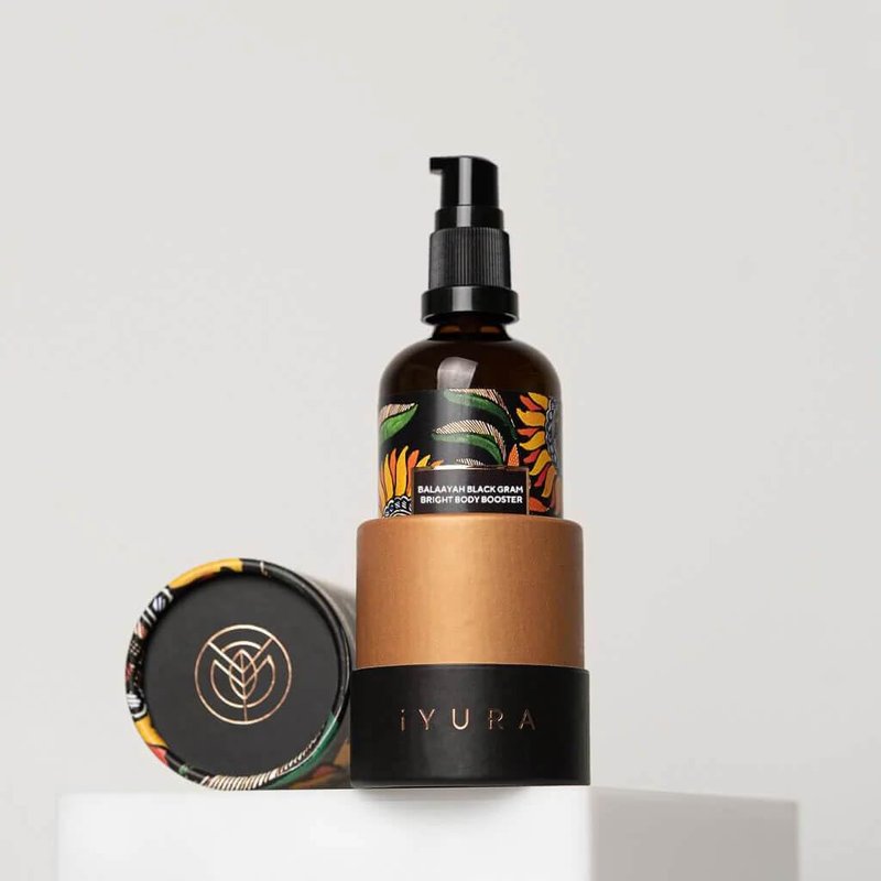 iYURA Balaayah Black Gram Bright Body Booster | Body Oil for Crepey, Mature Skin | Firms the look of Sagging Skin on the Arms & Legs | Long-Lasting Intense Moisturization | 3.38 fl oz (100 ml)
