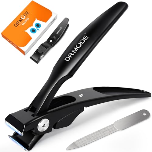Straight Nail Clippers for Men, Heavy Duty 18mm Large Toenail Clippers for Thick Nails for Seniors with Wide Jaw, Ergonomic Long Handled Nail Cutter Edgy Toe Nail Clipper for Adults with File