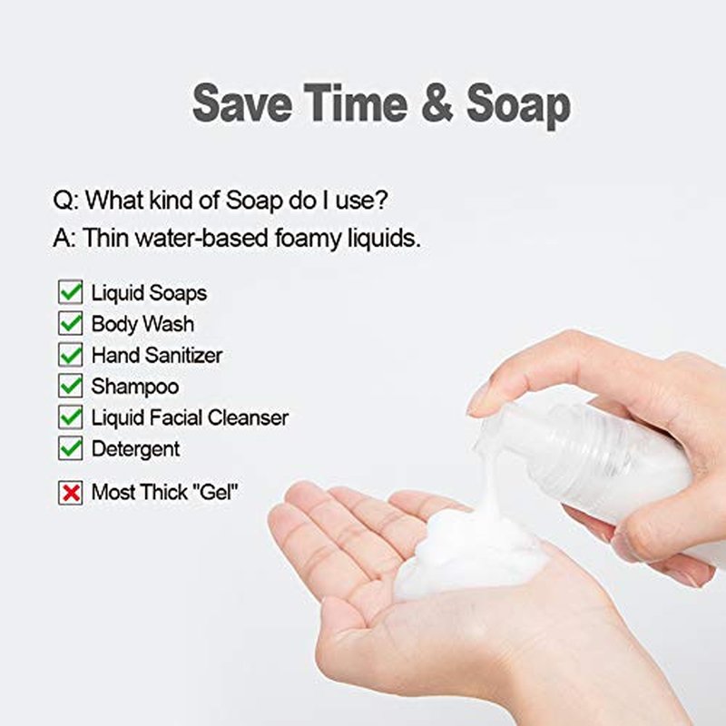 6 Pcs Empty Foam Pump Bottle 1oz/30ml Travel Size Plastic Pump Bottle Soap Bottle Portable Small Hand Sanitizer Dispenser Bottles, Refillable Clear Instant Foaming Bottles for Hand Lotion Shampoo